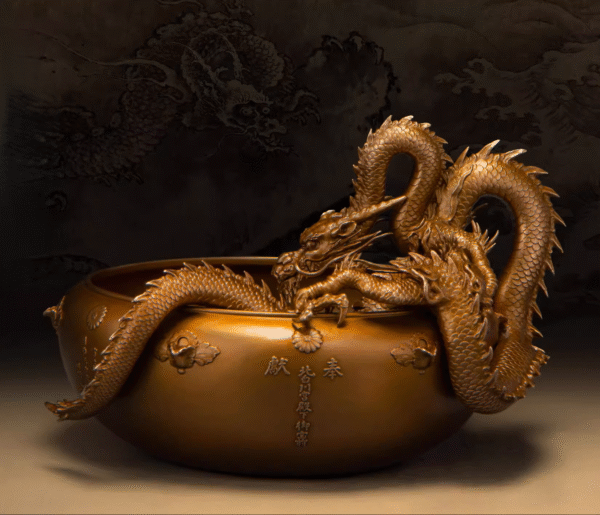 The Tokugawa Ieyasu Dragon Basin Bronze Sculpture