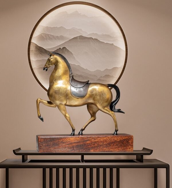 “Immediate Success” – Handcrafted Solid Brass Horse Sculpture, “Galloping to Greatness” ,Symbol of Speed & Career Advancement