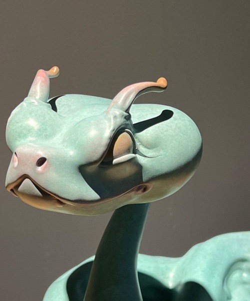 The Zodiac Serpent – Handcrafted Solid Bronze Sculpture, “The Charming Trickster”