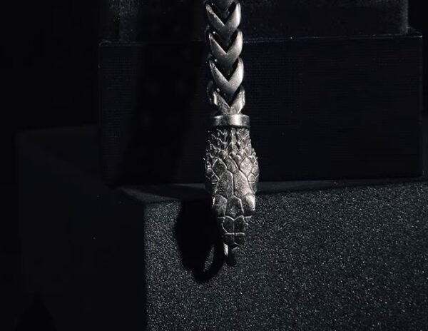 The Ouroboros Serpent Bracelet – Handcrafted 925 Sterling Silver & 18K Gold Infinity Cuff