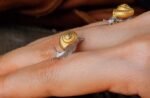 The Snail Earrings – Handcrafted Sterling Silver & Gold Accent
