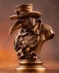 The Plague Doctor – Handcrafted Solid Bronze Sculpture, “Guardian of the Forgotten,” Dark Gothic Art
