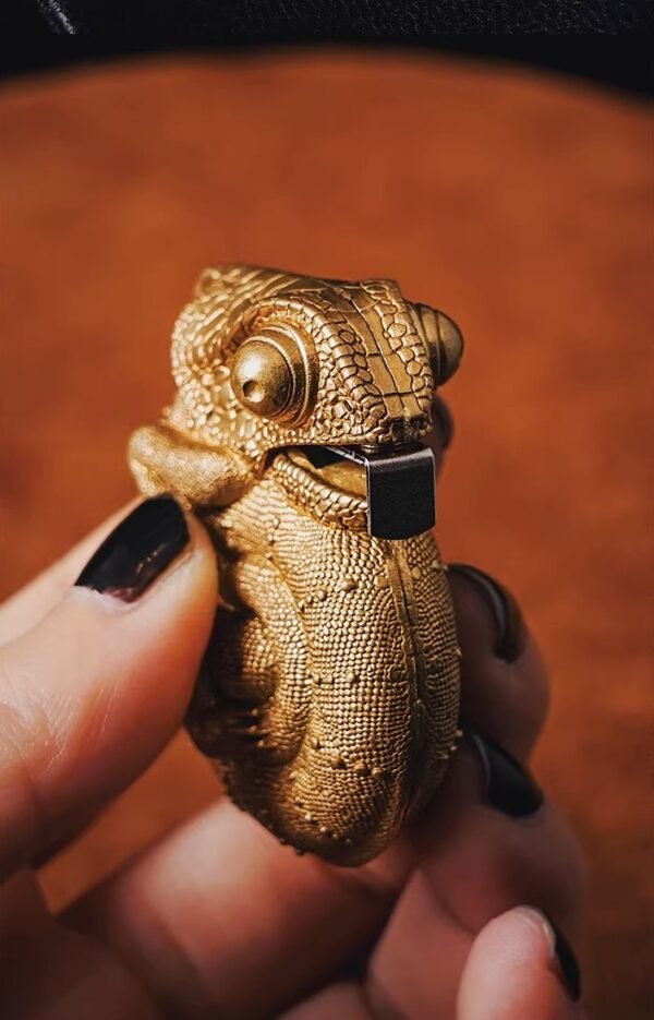 The Chameleon Tape Measure – Handcrafted Solid Brass Pocket Ruler, 2m / 6ft, Keychain Companion