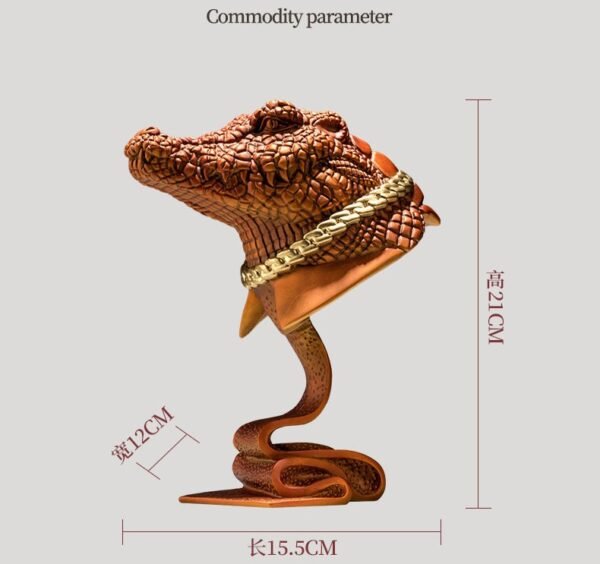 The Financial Crocodile – Handcrafted Solid Brass Sculpture, “The Power Suit Predator,” Whimsical Wall Street Icon, Desk-Side Statement Piece
