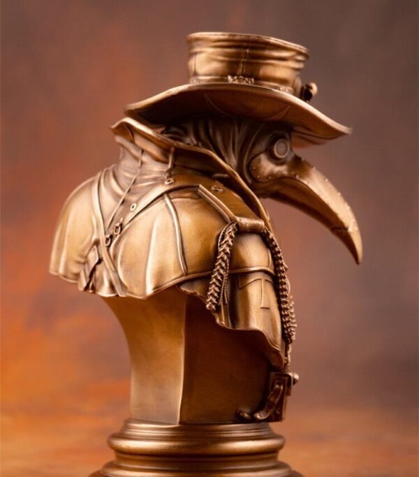 The Plague Doctor – Handcrafted Solid Bronze Sculpture, “Guardian of the Forgotten,” Dark Gothic Art