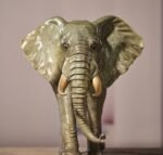 The African Elephant – Handcrafted Solid Brass Walking Sculpture, “The Gentle Giant”
