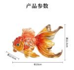 Abundance Every Year – Handcrafted Enamel Goldfish Sculpture, “Wealth & Happiness,” Zinc Alloy with Multicolor Enamel, Light Luxury Gift Box