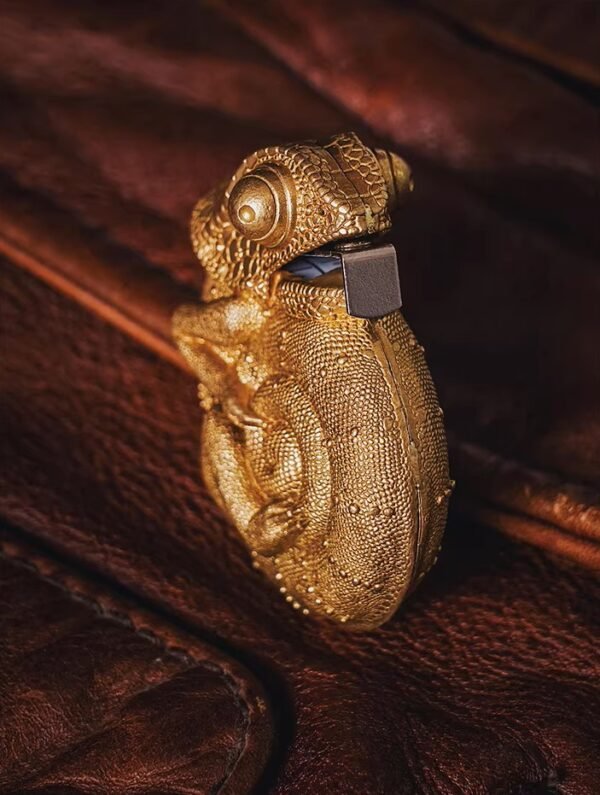 The Chameleon Tape Measure – Handcrafted Solid Brass Pocket Ruler, 2m / 6ft, Keychain Companion