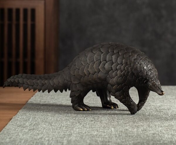 The Pangolin – Handcrafted Solid Brass Sculpture, “Armor of Prosperity,” Auspicious Symbol of Wealth & Protection