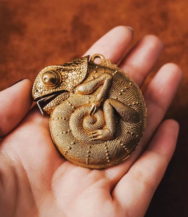 The Chameleon Tape Measure – Handcrafted Solid Brass Pocket Ruler, 2m / 6ft, Keychain Companion