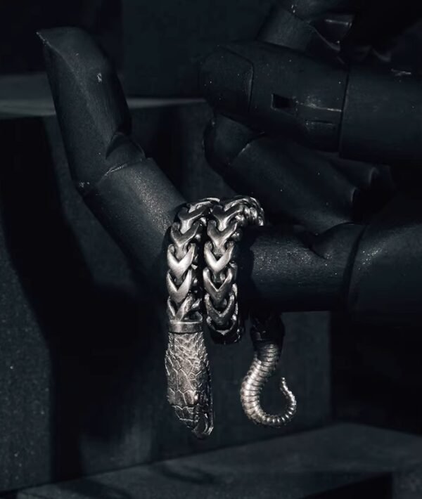The Ouroboros Serpent Bracelet – Handcrafted 925 Sterling Silver & 18K Gold Infinity Cuff