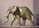 The African Elephant – Handcrafted Solid Brass Walking Sculpture, “The Gentle Giant”