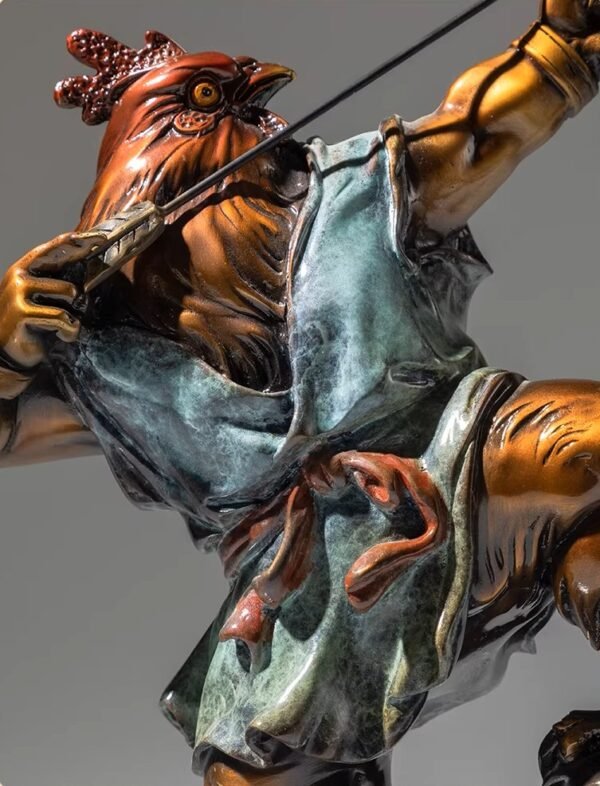 "A Great Start to Work" – Handcrafted Solid Brass Rooster Sculpture