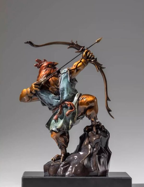 "A Great Start to Work" – Handcrafted Solid Brass Rooster Sculpture