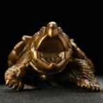 The Alligator Snapping Turtle – Handcrafted Solid Bronze Sculpture, “The Ancient Angler,” Pocket-Sized Prehistoric Predator