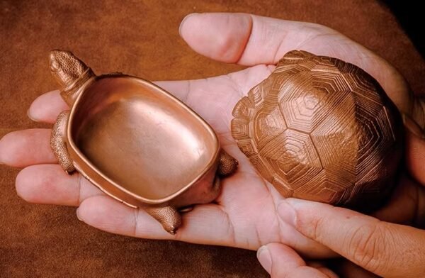 The Aldabra Tortoise Storage Box – Handcrafted Solid Brass or Copper Sculptural Container