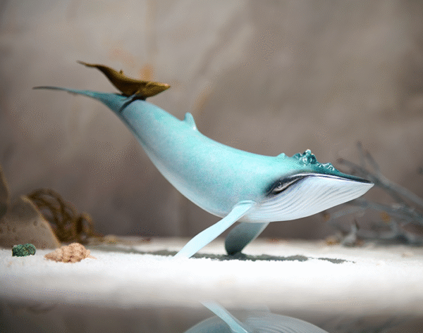 Mother and Calf Blue Whales – Handcrafted Solid Brass Sculpture, “Ocean’s Embrace,” Nordic-Inspired Home Decor, Symbol of Family & Freedom