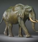 The African Elephant – Handcrafted Solid Brass Walking Sculpture, “The Gentle Giant”