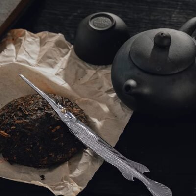 The Swordfish Tea Knife – Handcrafted Stainless Steel & Brass Dual-Purpose Tea Pick & Scoop