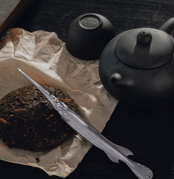 The Swordfish Tea Knife – Handcrafted Stainless Steel & Brass Dual-Purpose Tea Pick & Scoop