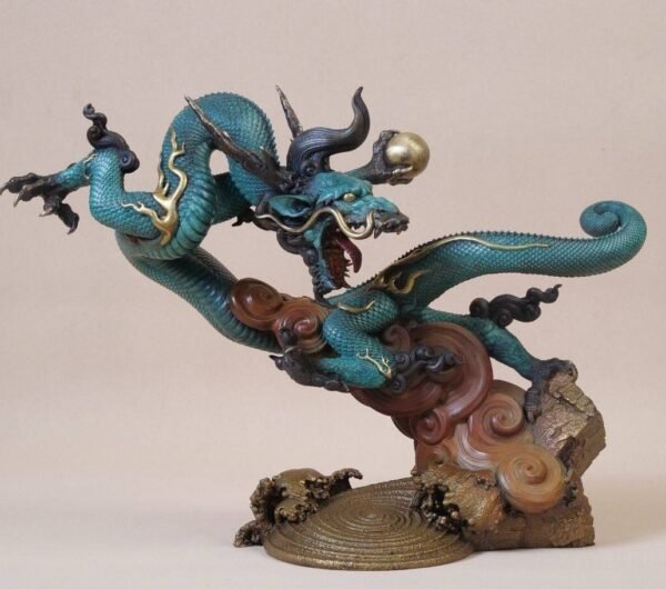 “Dragon Soaring Across the Four Seas”Handcrafted Solid Bronze Sculpture