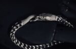 The Ouroboros Serpent Bracelet – Handcrafted 925 Sterling Silver & 18K Gold Infinity Cuff