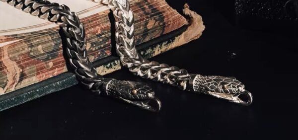 The Ouroboros Serpent Bracelet – Handcrafted 925 Sterling Silver & 18K Gold Infinity Cuff