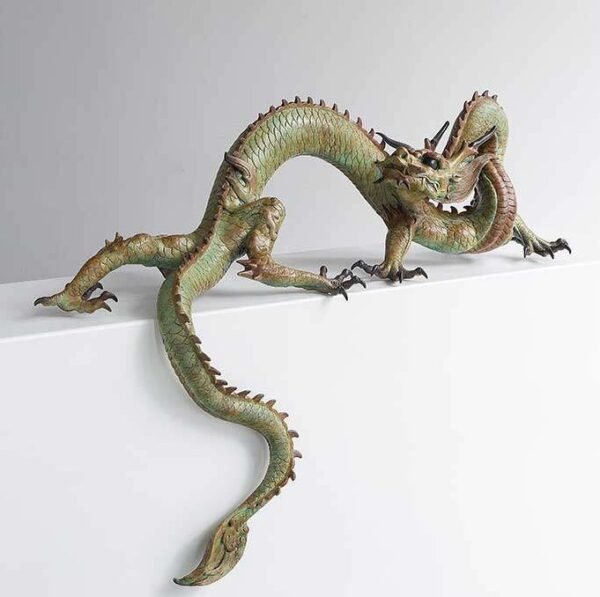 The Divine Dragon – Handcrafted Solid Brass Sculpture, “The Auspicious Guardian,” Symbol of Prosperity & Achievement