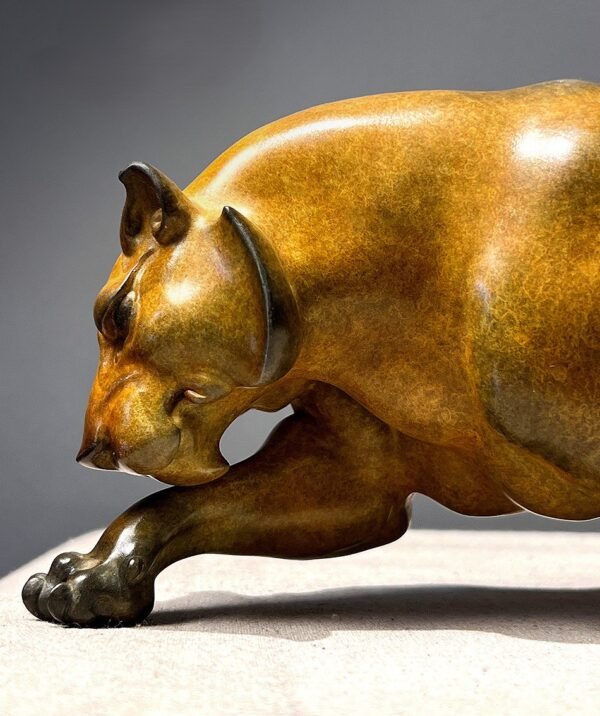 The Tiger – Poised to Strike, Handcrafted Solid Brass Sculpture
