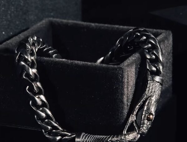 The Ouroboros Serpent Bracelet – Handcrafted 925 Sterling Silver & 18K Gold Infinity Cuff