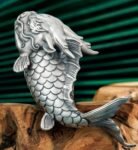 The Dragon-Fish - Handcrafted Solid Sterling Silver Sculpture, “From Carp to Dragon,” Auspicious Symbol of Transformation & Success