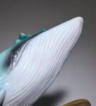 Mother and Calf Blue Whales – Handcrafted Solid Brass Sculpture, “Ocean’s Embrace,” Nordic-Inspired Home Decor, Symbol of Family & Freedom