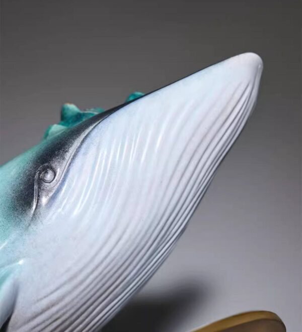 Mother and Calf Blue Whales – Handcrafted Solid Brass Sculpture, “Ocean’s Embrace,” Nordic-Inspired Home Decor, Symbol of Family & Freedom