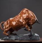 “The Immovable” – Handcrafted Solid Silicon Bronze Bull Sculpture