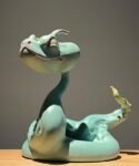 The Zodiac Serpent – Handcrafted Solid Bronze Sculpture, “The Charming Trickster”