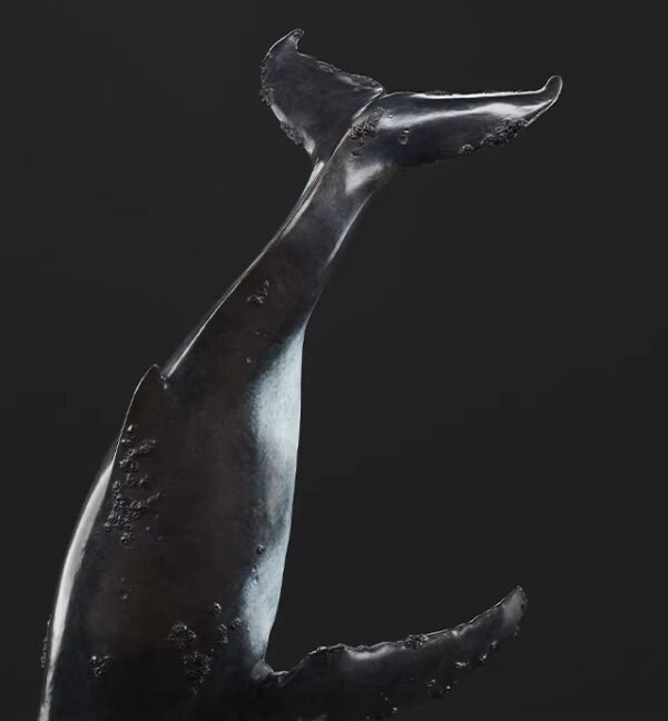 "Deep Blue" – Handcrafted Solid Bronze Humpback Whale Sculpture