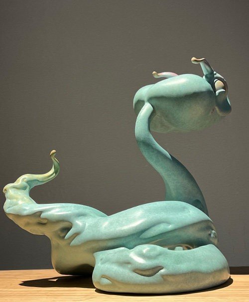 The Zodiac Serpent – Handcrafted Solid Bronze Sculpture, “The Charming Trickster”