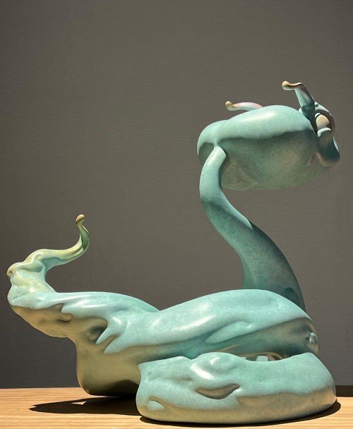 The Zodiac Serpent – Handcrafted Solid Bronze Sculpture, “The Charming Trickster”