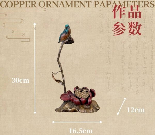 “Golden Wind & Jade Dew” – Handcrafted Solid Copper Incense Burner