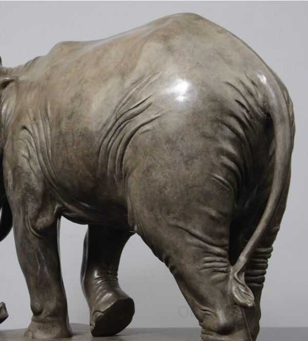 The Walking Elephant (Classic Gray) – Handcrafted Solid Bronze Sculpture