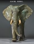 The African Elephant – Handcrafted Solid Brass Walking Sculpture, “The Gentle Giant”