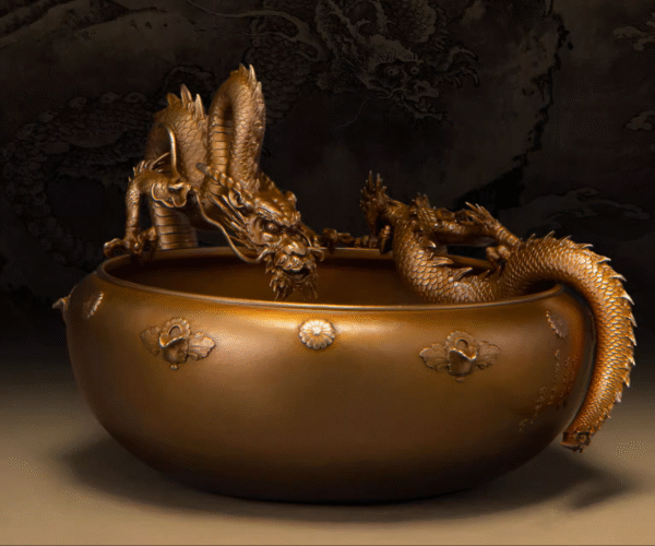 The Tokugawa Ieyasu Dragon Basin Bronze Sculpture
