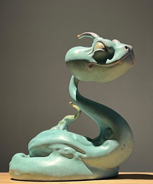 The Zodiac Serpent – Handcrafted Solid Bronze Sculpture, “The Charming Trickster”