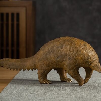 The Pangolin – Handcrafted Solid Brass Sculpture, “Armor of Prosperity,” Auspicious Symbol of Wealth & Protection
