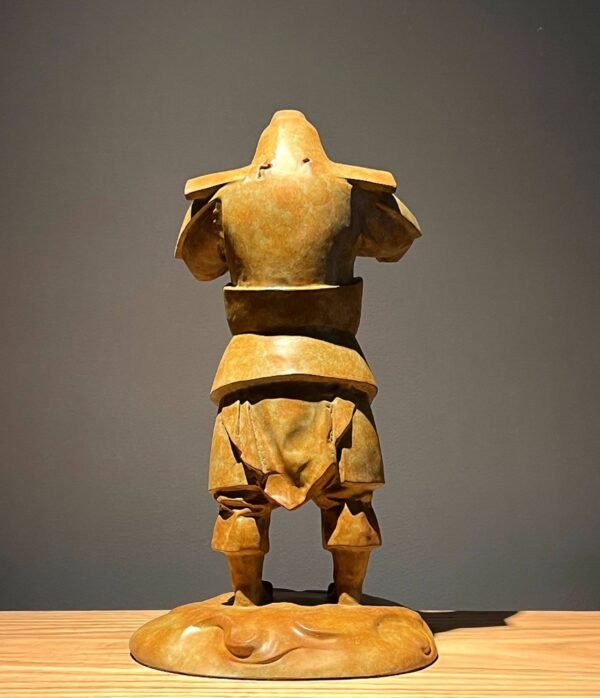 Guan Yu – The Warrior’s Bow, Handcrafted Solid Bronze Sculpture, “When the Sword Is Sheathed”