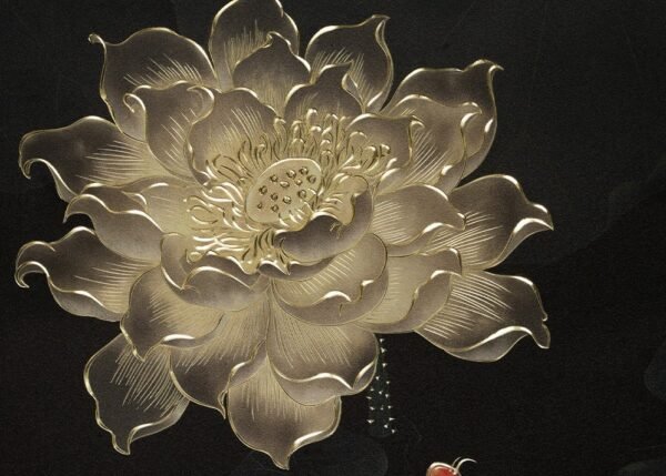 “Auspicious Koi (Desktop)” – Handcrafted Solid Brass Chisel-Painted Tabletop Art