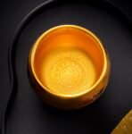 Ink Dragon Gold Cup – Handcrafted Jianzhan Tea Cup, Gilded Interior & Black Dragon Motif, Song Dynasty Kiln Heritage