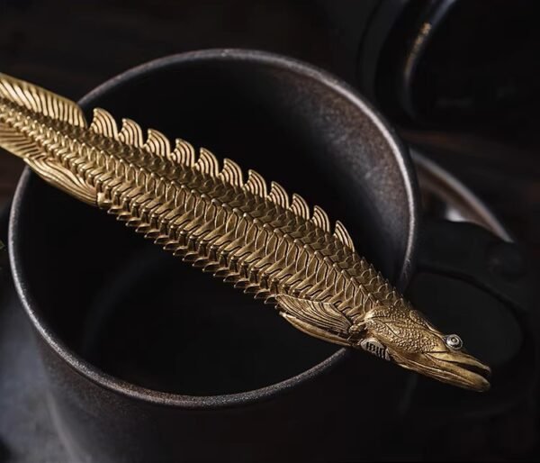 The Polypterus Tea Knife – Handcrafted Solid Brass or White Copper Cha Dao