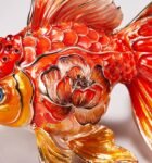Abundance Every Year – Handcrafted Enamel Goldfish Sculpture, “Wealth & Happiness,” Zinc Alloy with Multicolor Enamel, Light Luxury Gift Box