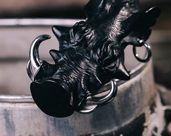 The "Stubborn Kiss" Warthog Hammer – Handcrafted Stainless Steel & Walnut Wood Bottle Opener Sculpture